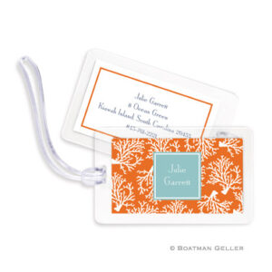 Luggage Tags - Coral Repeat