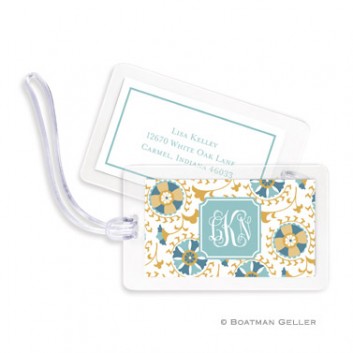 Luggage Tags - Suzani Gold