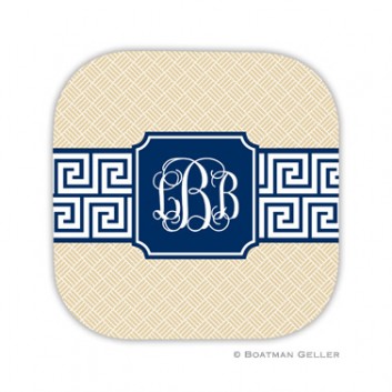 Coaster - Greek Key Band Navy