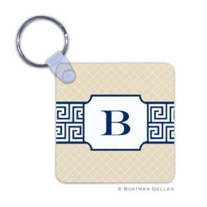 Keychain - Greek Key Band Navy