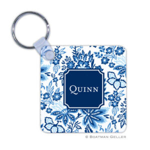 Keychain - Classic Floral Blue