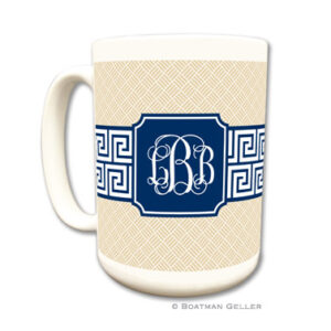 Mugs - Greek Key Band Navy