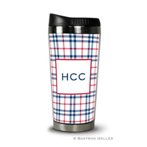 Travel Tumbler - Miller Check Navy & Red