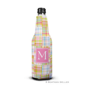 Koozie - Madras Patch Pink