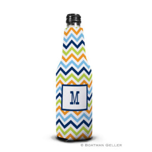 Koozie - Chevron Blue Orange & Lime