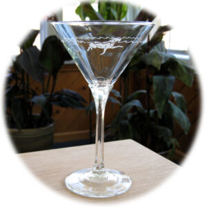 Water Dog Martini Glass