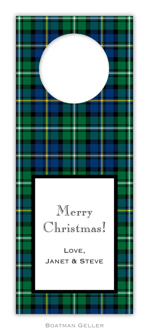 Wine Tags - Black Watch Plaid