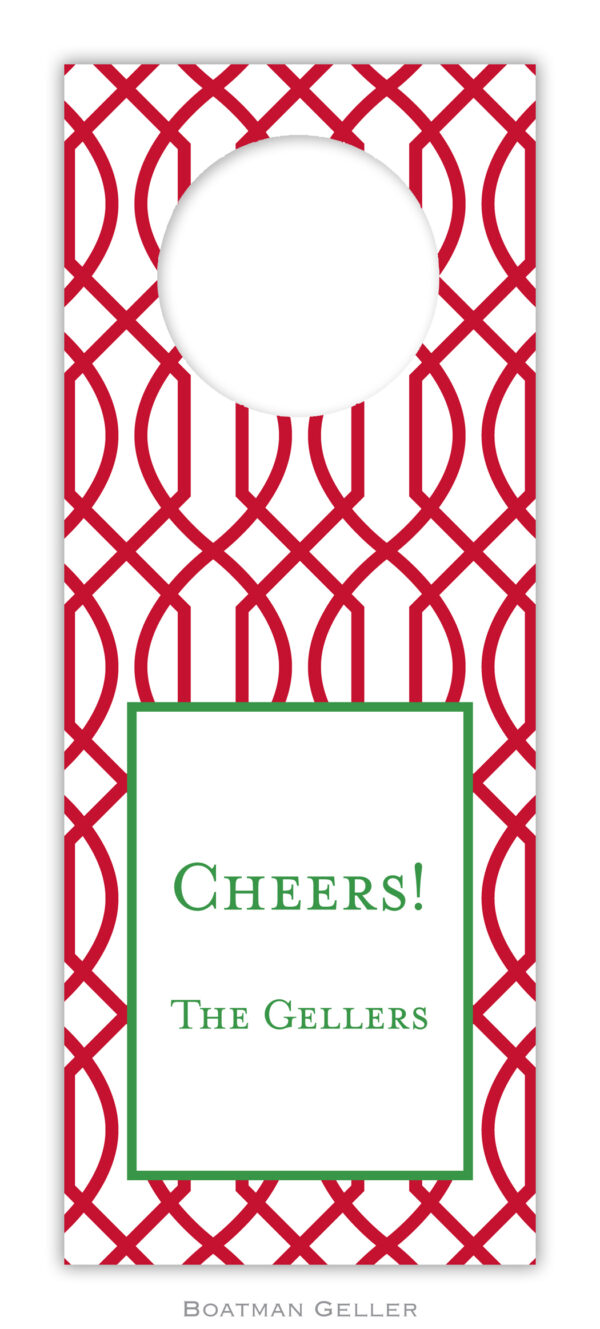 Wine Tags - Trellis Reverse Cherry